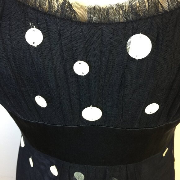 Badgley Mishka Strapless Party Dress Size 10 Womans Black Polka Dot Embellished - Picture 11 of 15